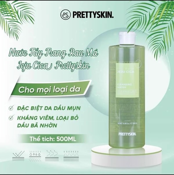 ​​Nước Tẩy Trang PrettySkin The Pure Jeju Cica Cleansing Water 500ml