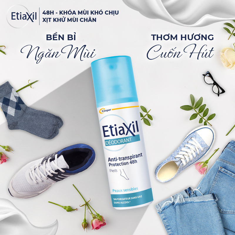 Xịt Khử Mùi EtiaXil Ngăn Mồ Hôi & Giảm Mùi Hôi Chân 100ml