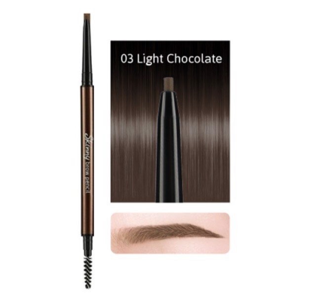 Chì Kẻ Mày Skinny Brow Pencil #03 Light Chocolate Siêu Mảnh 0.05g
