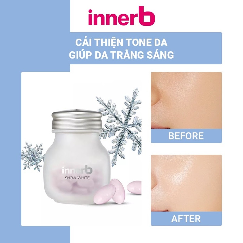 Viên Uống InnerB Snow White Sáng Da - Trắng 56 Viên 