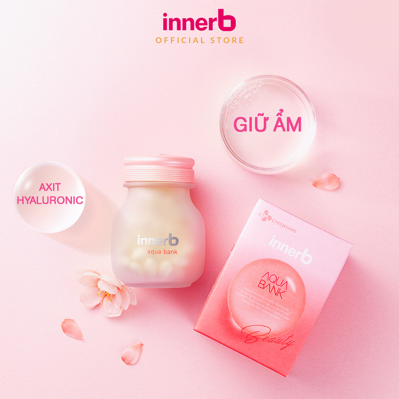 Viên Uống InnerB Aqua Bank Cấp Ẩm- Hồng 56 Viên