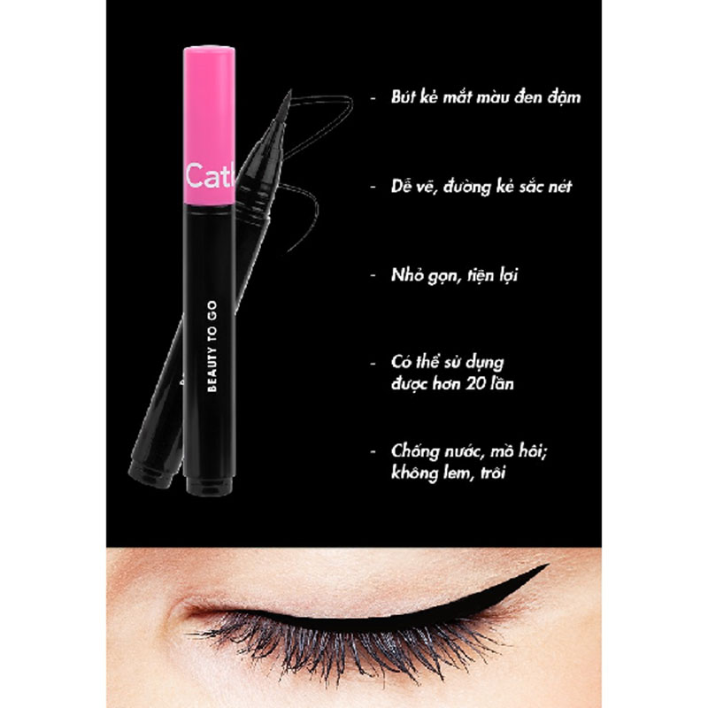 Bút Kẻ Mắt Cathy Doll Mini Màu Dạ Đen Đậm, Sắc Nét 0.4ml