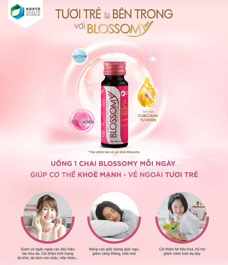 Thực Phẩm Bảo Vệ Sức Khỏe Blossomy Nghệ Collagen 50mlx10