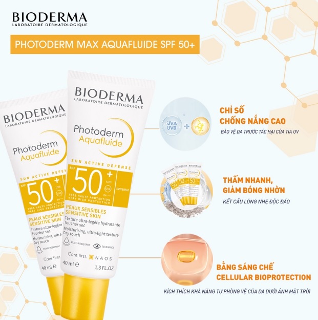 Kem Chống Nắng BIODERMA Photoderm AquaFluide Phổ Rộng SPF 50+
