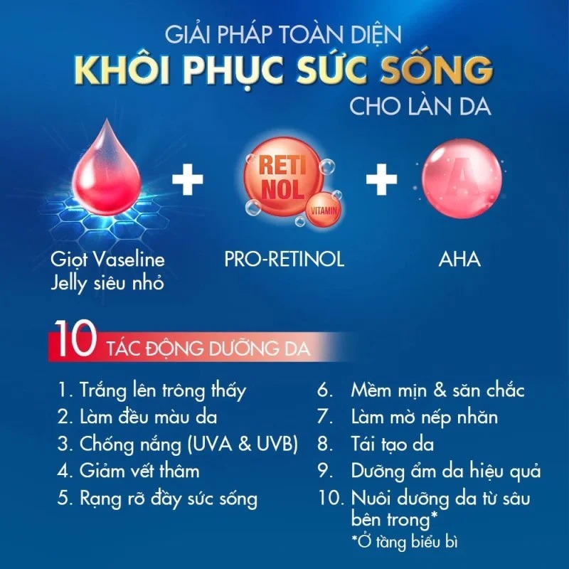 Sữa Dưỡng Thể Vaseline Trắng Da Điểm 10 200ml