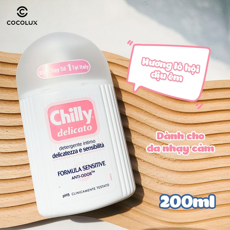 Dung Dịch Vệ Sinh Chilly Delicato Sạch Dịu Êm 200ml (Hồng)
