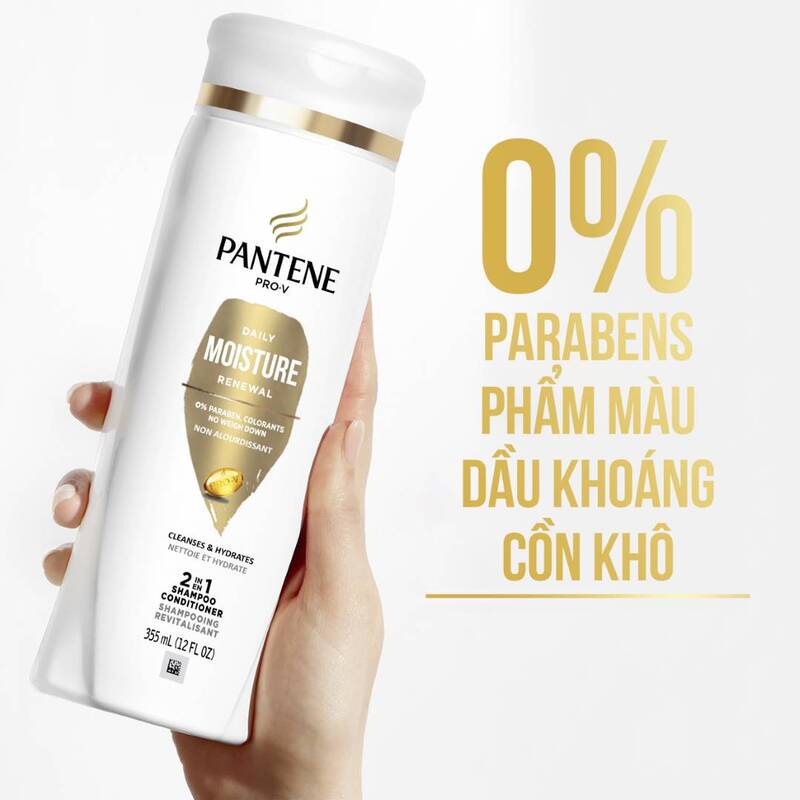 Dầu Gội Xả Pantene Moisture Renewal 2in 1 Dưỡng Ẩm Tóc 355ml