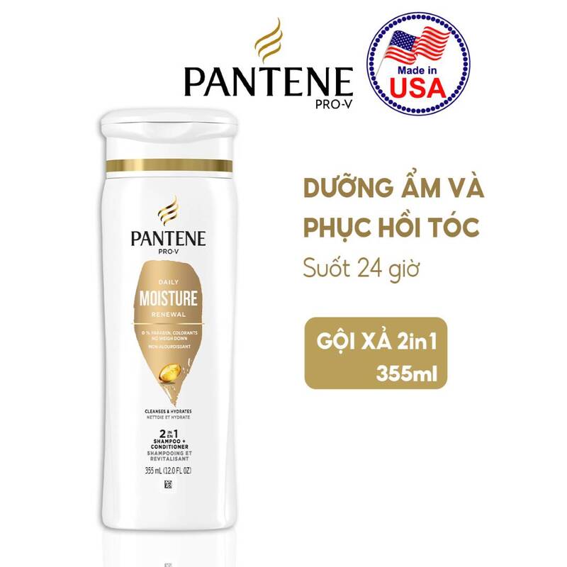Dầu Gội Xả Pantene Moisture Renewal 2in 1 Dưỡng Ẩm Tóc 355ml
