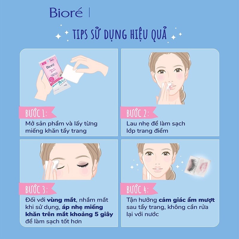 Khăn Giấy Tẩy Trang Biore Dưỡng Ẩm 20 PCS