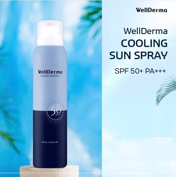 Xịt Chống Nắng Wellderma G PLus Cooling Sun Spray SPF 50 PA+++ 180ml