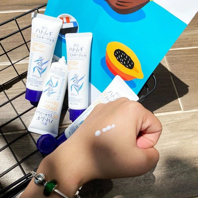 Kem Chống Nắng Hatomugi UV Care & Moisturizing Dưỡng Ẩm, Sáng Da SPF50+ PA++++ 80g
