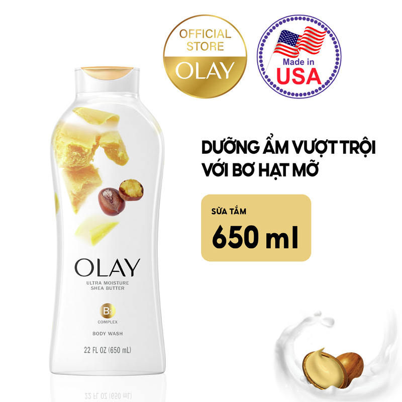 Sữa Tắm Olay Dưỡng Ẩm Vượt Trội Với Bơ Hạt Mỡ  650ml 