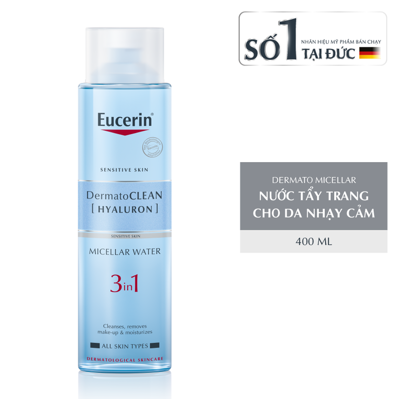 Nước Tẩy Trang Eucerin DermatoCLEAN Micellar Water 3in1 Dịu Nhẹ Cho Da Nhạy Cảm 400ml