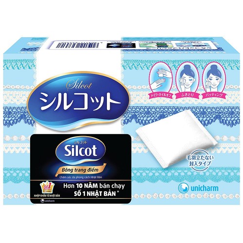 Bông Tẩy Trang Silcot Nhật Bản Cao Cấp 82 PCS
