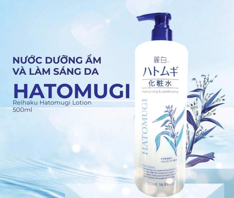 Nước Hoa Hồng Hatomugi Dưỡng Ẩm Chiết Xuất Ý Dĩ 500ml 
