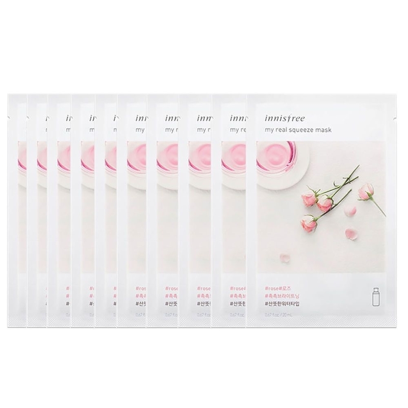 Mặt Nạ Innisfree My Real Squeeze Mask Hoa Hồng 20ml (10 PCS)