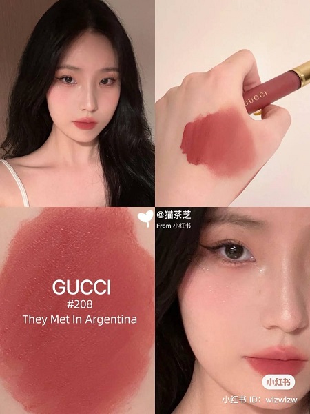 Son Kem Gucci Rouge Liquid Matte Lip Colour 208 They Met In Argentina 6.5ml