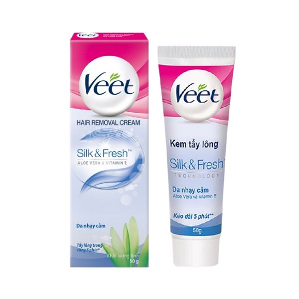 Kem Tẩy Lông Veet Silk & Fresh Dành Cho Da Nhạy Cảm 50g