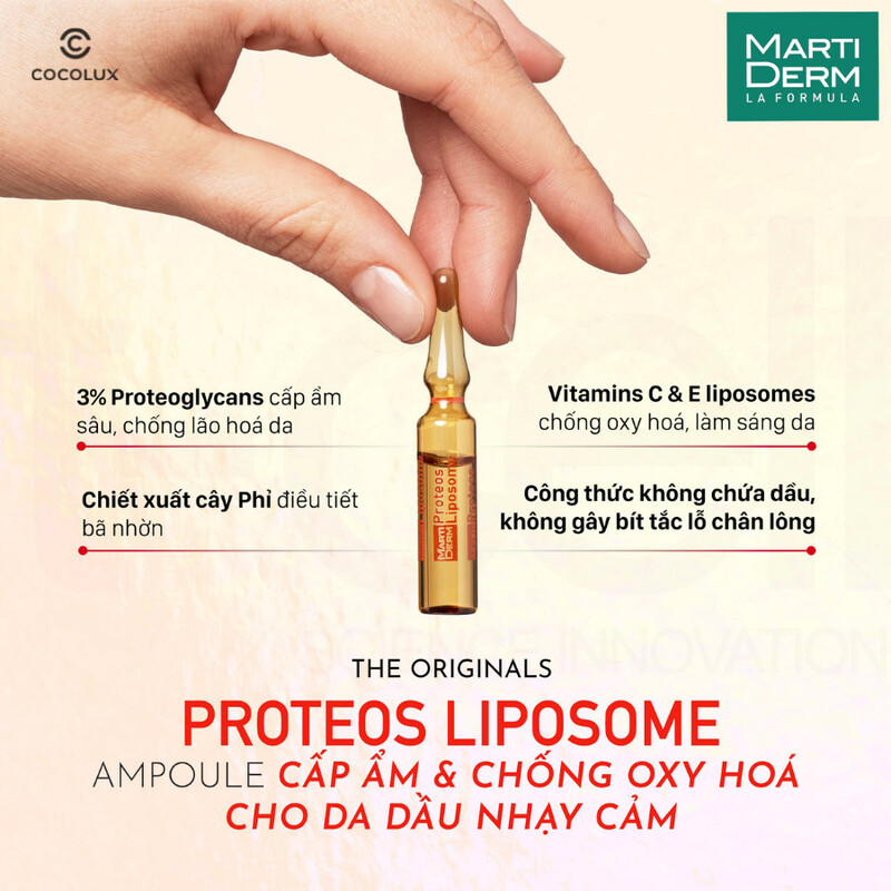 Tinh chất MartiDerm The Originals Proteos Liposome Chống Oxy Hóa & Điều Tiết Bã Nhờn  30 Ống
