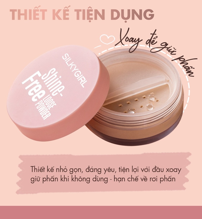 Phấn Phủ Silkygirl Shine Free Loose Powder Dạng Bột Màu 02 Natural Medium 10gr