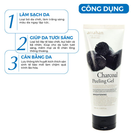 Tẩy Tế Bào Chết Arrahan Than Hoạt Tính 180ml (NEW)