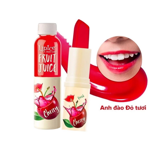 Son Dưỡng Lipice Sheer Color Fruit Juice Anh Đào Đỏ Tươi 4g