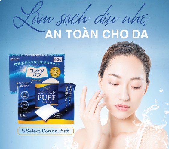Bông Tẩy Trang SELECT Nhật Bản 80 Miếng