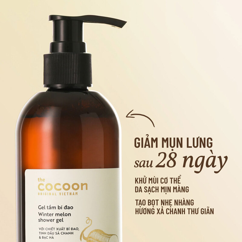 Gel Tắm Cocoon Bí Đao Làm Giảm Mụn Lưng 310ml