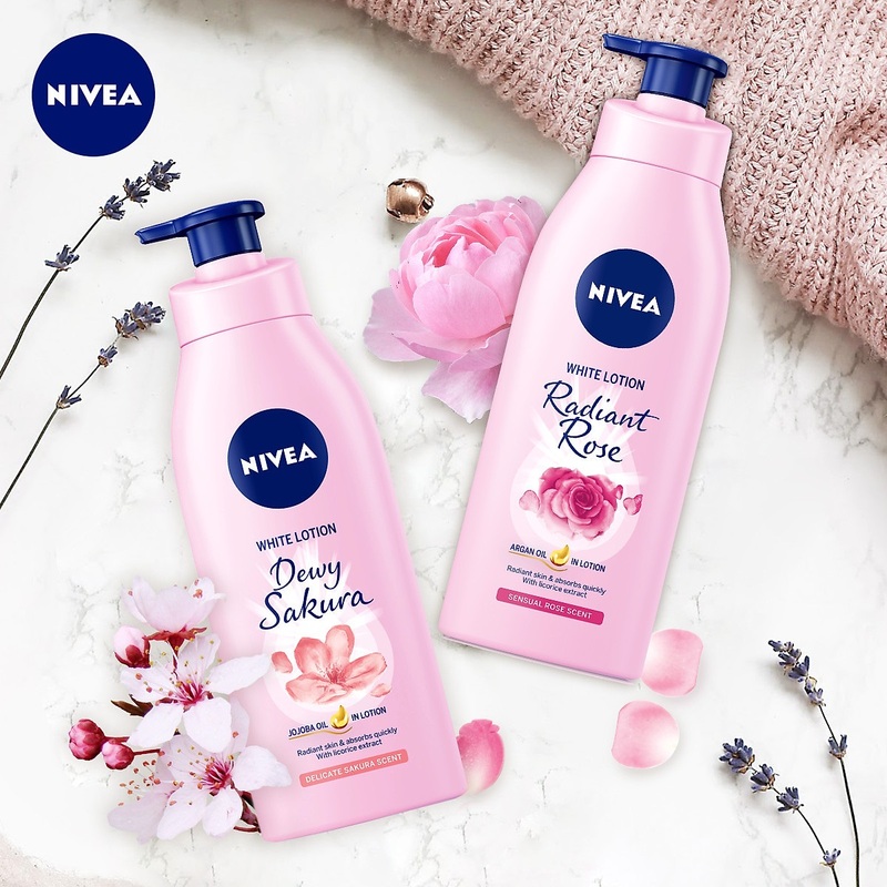 Sữa Dưỡng Thể Nivea Dưỡng Sáng Da Hương Hoa Hồng 350ml Mẫu Mới