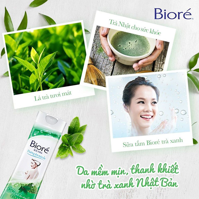 Sữa Tắm Bioré Ẩm Mịn Làn Da Hương Trà Xanh 200g