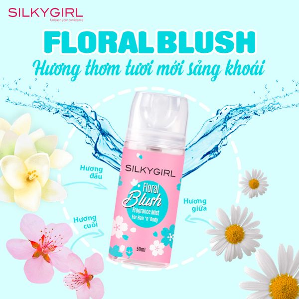 Xịt Thơm SilkyGirl Toàn Thân Và Tóc - Floral Blush 50ml
