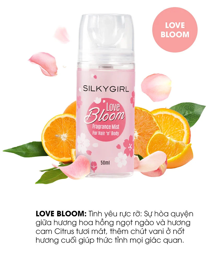 Xịt Thơm SilkyGirl Toàn Thân Và Tóc - Love Bloom 50ml