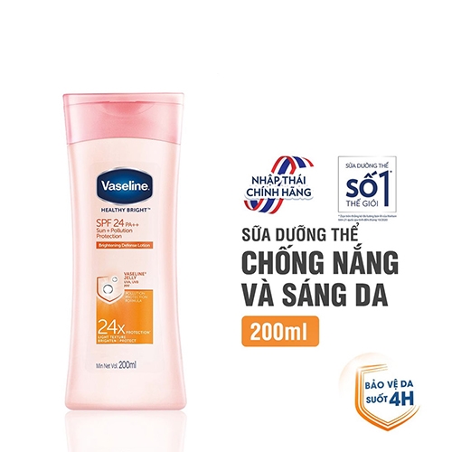 Sữa Dưỡng Thể Vaseline Chống Nắng Sáng Da Healthy Bright SPF 24 PA++ 200ml