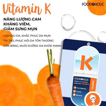 Mặt Nạ Food A Holic -  Vitamin K Tái Tạo Da, Giảm Sưng 1 PCS