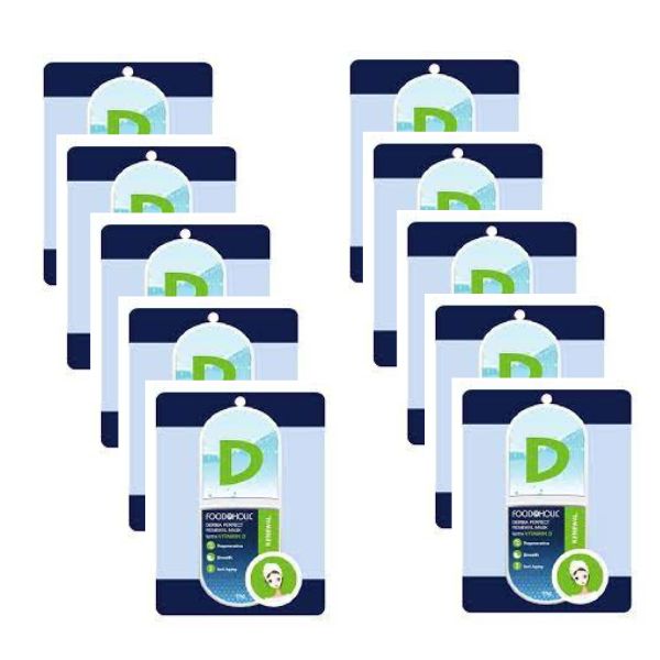 Mặt Nạ Food A Holic - Vitamin D Dưỡng Ẩm, Ngừa Mụn 10 PCS