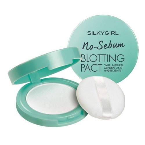 Phấn Phủ Silkygirl No-Sebum Blotting Pact Natural Không Màu Dạng Nén Kiềm Dầu 7g