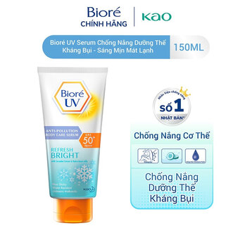 Serum Chống Nắng Bioré Refresh Bright Dưỡng Thể Kháng Bụi, Sáng Mịn Mát Lạnh 150ml