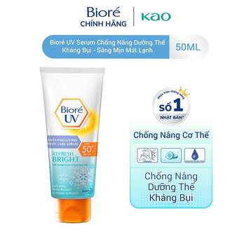 Serum Chống Nắng Bioré Refresh Bright Dưỡng Thể Kháng Bụi, Sáng Mịn Mát Lạnh 50ml