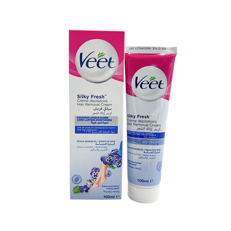 Kem Tẩy Lông Veet Silk & Fresh Dành Cho Da Nhạy Cảm 100g