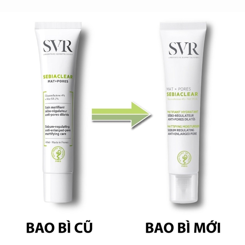 Kem Dưỡng SVR Giảm Mụn Se Khít Lỗ Chân Lông Mat + Pores 40ml
