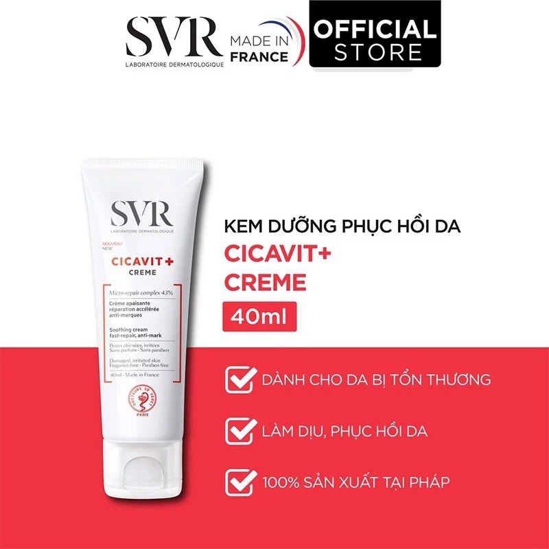 Kem Dưỡng SVR Phục Hồi Làm Dịu Da Cicavit+ Crème 40ml