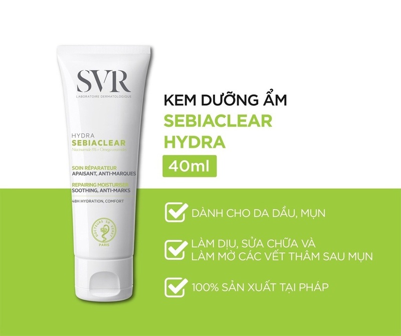 Kem Dưỡng SVR Sebiaclear Hydra Dành Cho Da Dầu Mụn Giảm Thâm 40ml