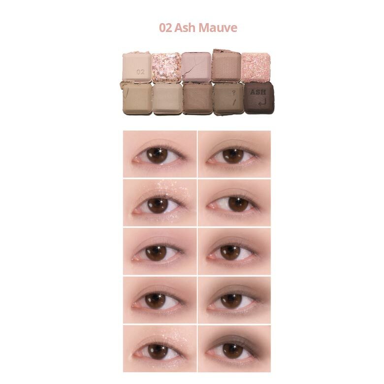 Phấn Mắt Lilybyred Mood Keyboard Palette 02 Ash Mauve 10 Ô 10.5g