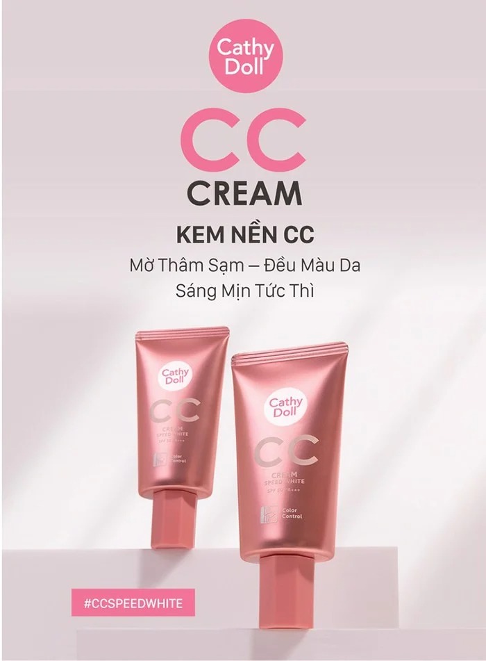 Kem Nền Cathy Doll Speed White CC Cream Spf 50+ 50ml 02 Green