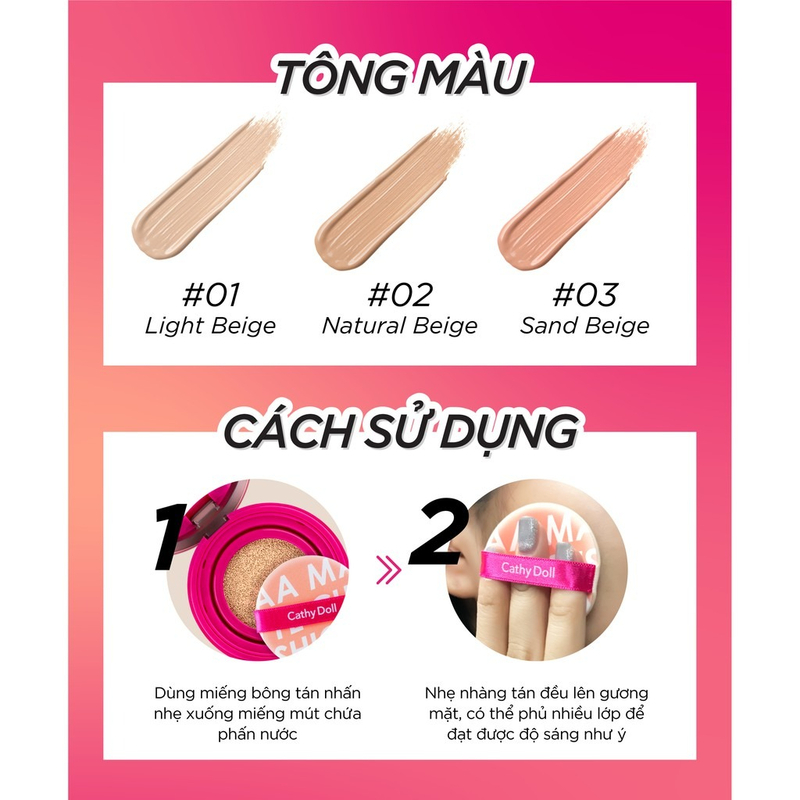 Phấn Nước Cathy Doll Dạng Lì 02 Natural Beige 10g