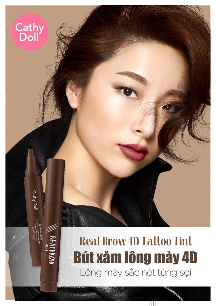 Bút Kẻ Chân Mày Dạng Sợi Cathy Doll 4D 04 Grey Brown