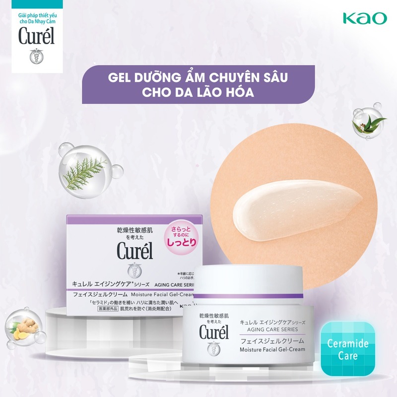 Bộ chăm sóc da lão hóa chuyên sâu Curél : kem dưỡng da lão hóa + mặt nạ dưỡng da cấp ẩm chuyên sâu