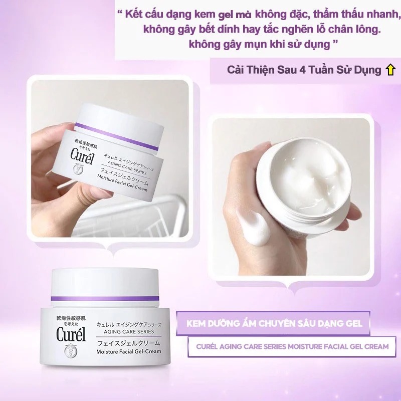 Bộ chăm sóc da lão hóa chuyên sâu Curél : kem dưỡng da lão hóa + mặt nạ dưỡng da cấp ẩm chuyên sâu