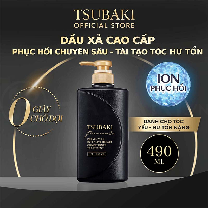 Dầu Xả Tsubaki Phục Hồi Hư Tổn Nặng & Giảm Gãy Rụng 490ml