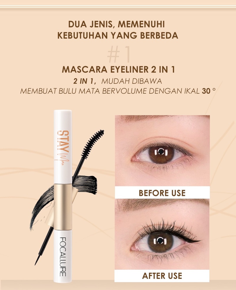 Mascara & Eyeliner 2 in 1 Focallure Cocolux